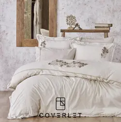 روتختی بژ گل برجسته دونفره کاوری مدل Masal - کاورلت