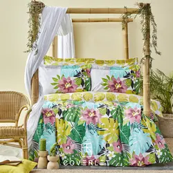 روتختی سبز طرح‌‌دار کاوری دونفره مدل Tropic - کاورلت