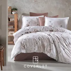 روتختی قهوه‌ای سفید طرح‌دار کاوری مدل Ludi - کاورلت