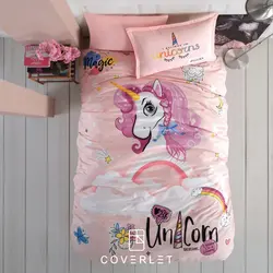 روتختی دخترانه طرح یونیکورن کاوری مدل Pink Dreams - کاورلت