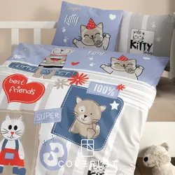 روتختی نوزادی آبی و طوسی طرح kitty - کاورلت