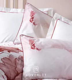 روتختی سفید قرمز دونفره طرح‌دار کاوری مدل Gules - کاورلت