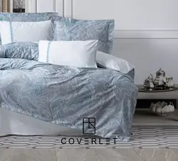 روتختی آبی طوسی دونفره طرح‌دار کاوری مدل Stilla - کاورلت