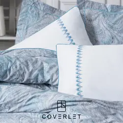 روتختی آبی طوسی دونفره طرح‌دار کاوری مدل Stilla - کاورلت