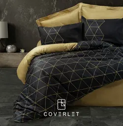 روتختی مشکی طلایی طرح‌دار کاوری مدل Veta - کاورلت