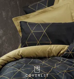 روتختی مشکی طلایی طرح‌دار کاوری مدل Veta - کاورلت