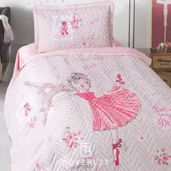 روتختی پنبه دوزی دخترانه طرح‌دار مدل Romantic Girl - کاورلت