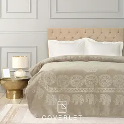 پتو خاکی طرح فیل برجسته دونفره مدل Elephant - کاورلت