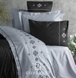 روتختی دونفره مشکی طوسی کاوری مدل Elisa - کاورلت