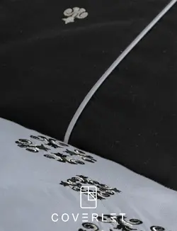 روتختی دونفره مشکی طوسی کاوری مدل Elisa - کاورلت