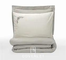 روتختی دونفره بژ کرم گلدوزی کاوری مدل Teresa - کاورلت