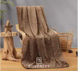 پتو نسکافه‌ای طرح برجسته مدل Emboss - کاورلت