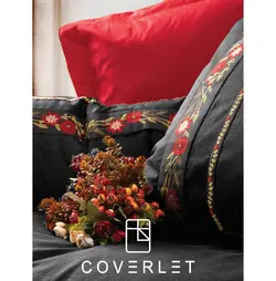 روتختی دونفره قرمز و مشکی کاوری مدل Flori - کاورلت