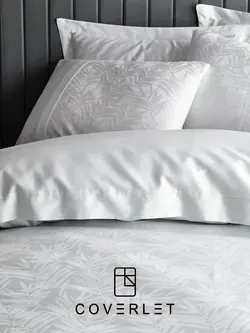 روتختی دونفره طوسی طرح‌دار کاوری Leaf - کاورلت