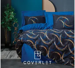 روتختی دونفره آبی کاوری مدل Vidal - کاورلت