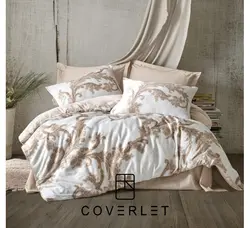 روتختی دونفره بژ طرح‌دار کاوری Loren - کاورلت