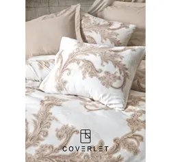 روتختی دونفره بژ طرح‌دار کاوری Loren - کاورلت