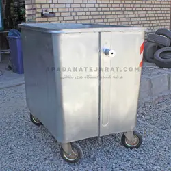 سطل زباله 1100لیتری فلزی بدون درب مکعب