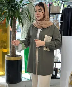 مانتو کوتاه دخترانه جیب مکرومه - پوشاک بانوان نهال