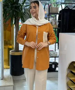 مانتو کوتاه دخترانه جیب مکرومه - پوشاک بانوان نهال