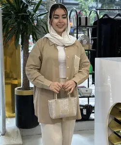 مانتو کوتاه دخترانه جیب مکرومه - پوشاک بانوان نهال