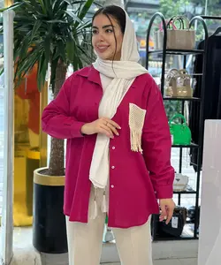 مانتو کوتاه دخترانه جیب مکرومه - پوشاک بانوان نهال