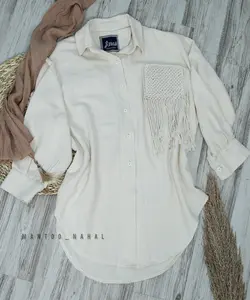 مانتو دخترانه جیب مکرومه یکتا - پوشاک بانوان نهال