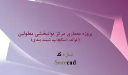 پلان مرکز توانبخشی معلولین dwg با سه بعدی و پوستر