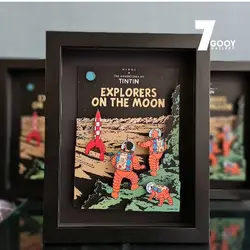 ماکت قاب سه بعدی تن تن طرح روی جلد روی ماه قدم گذاشتیم