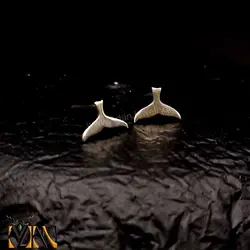 گوشواره نقره طرح دم نهنگ