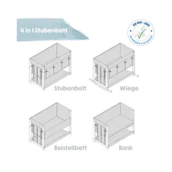 تخت و گهواره 4 در 1 روبا | Roba Stubenbett 4 in 1