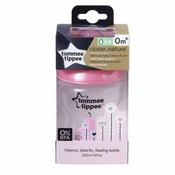 شیشه شیر طلقی 0+ ماه تامی تیپی Tommee Tippee ظرفیت 260 میلی لیتر