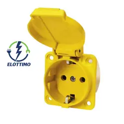 پریز دربدار تابلویی تکفاز زرد 124/2