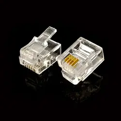 سوکت تلفن خط RJ11 نری ۴ پین بسته ۱۰ عددی