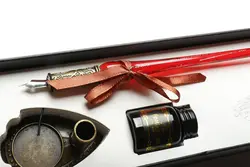 ست خوشنویسی طرح ۵ شیشه‌ای رنگ قرمز