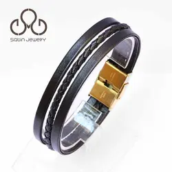 دستبند چرم مشکی