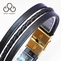 دستبند چرم مشکی