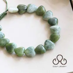 دستبند یشم قلبی