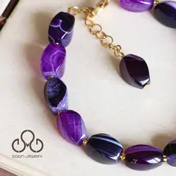 دستبند عقیق بنفش