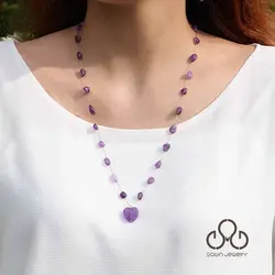 گردنبند بلند آمیتیست