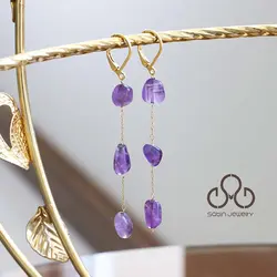 گوشواره آمیتیست سنگی