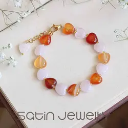 دستبند کارنلین و رزکوارتز