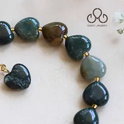 دستبند قلب خزه ای