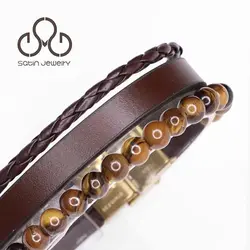 دستبند چرم و چشم ببر