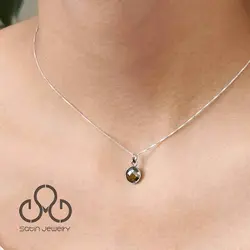 ست نقره با توپاز سبز