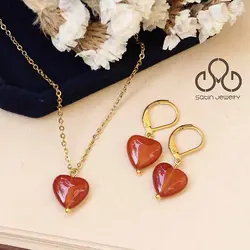 نیم ست قلب عقیق