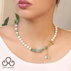نیم ست مروارید و آونتورین