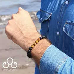 دستبند مردانه اونیکس و تایگر