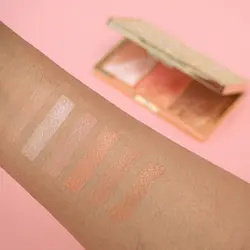 پالت رژگونه، هایلایتر و برنزر رولوشن سری کریستال لوکس رنگ Peach Royal
