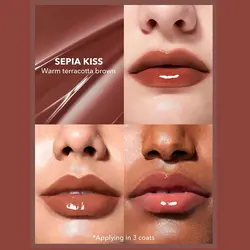 رژ لب استیکی حجم دهنده براق شیگلم رنگ Sepia Kiss
